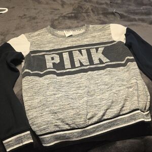 PINK Victoria's Secret Gray and Black Sweatshirt